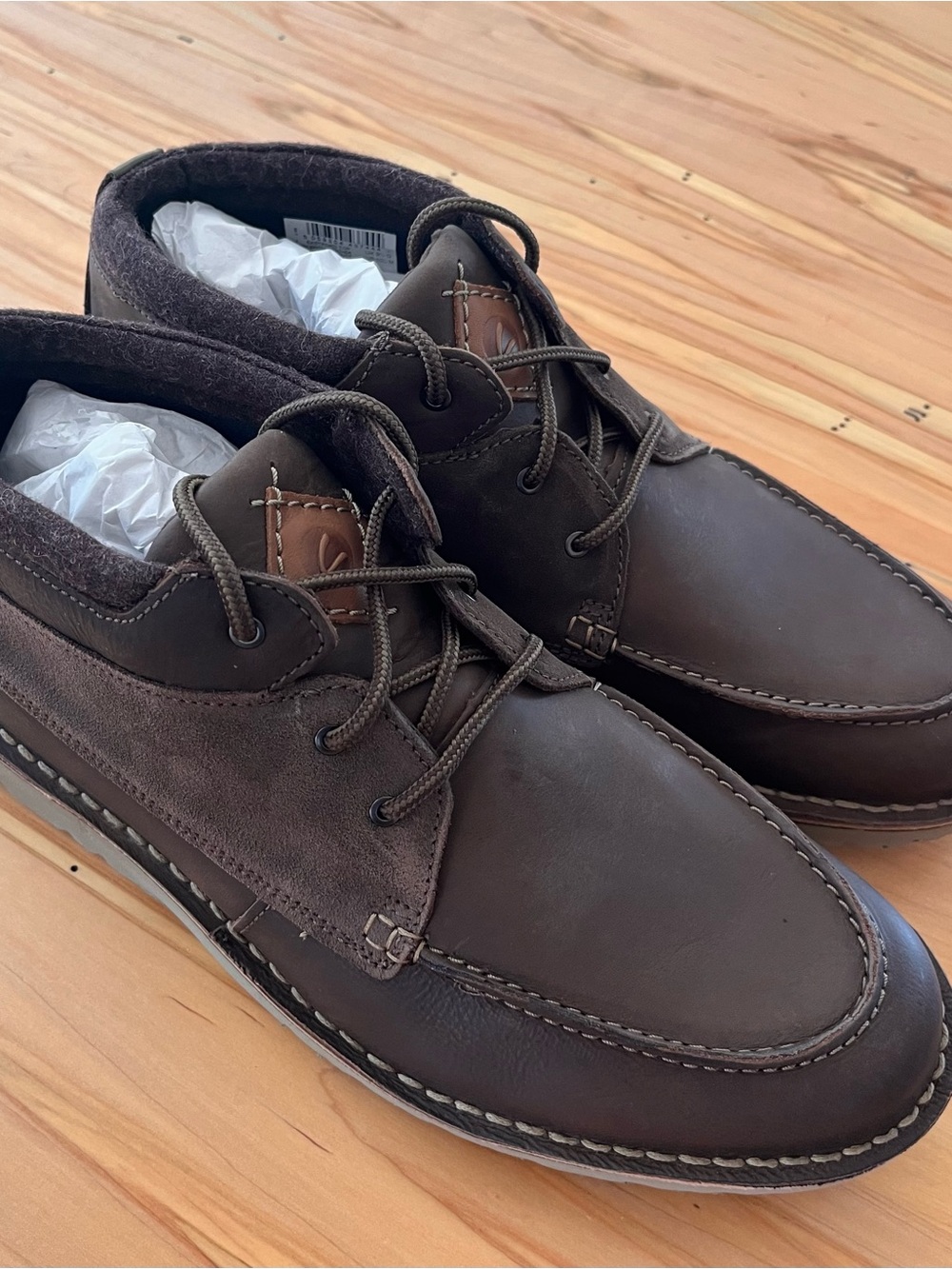 Clarks Men's Dark Brown Leather & Suede Chukka Boots
